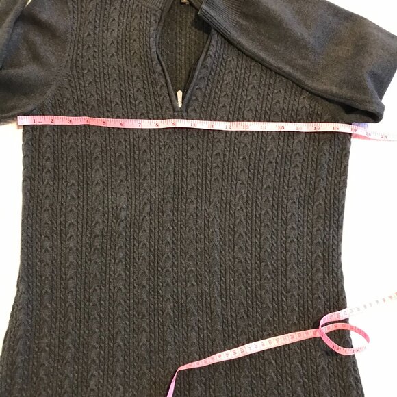 Tommy Bahama sweater dress grey women M cable knit cozy warm preppy capsule - Picture 10 of 12